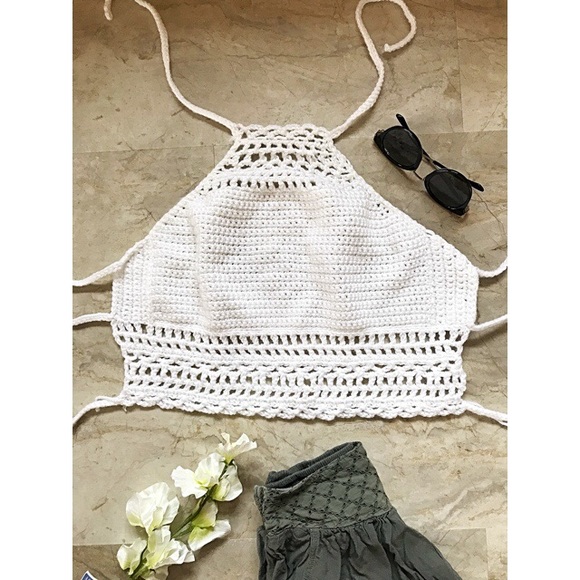 crop top halter crochet